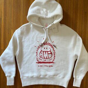 Men's AMI Paris Alexander Mattiussi x Kevin Lyons Red & White Hoodie Swea Sz XS